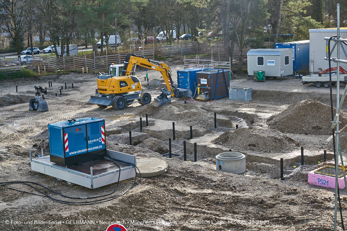 14.01.2023 - Baustelle an der Quiddestraße Haus für Kinder in Neuperlach